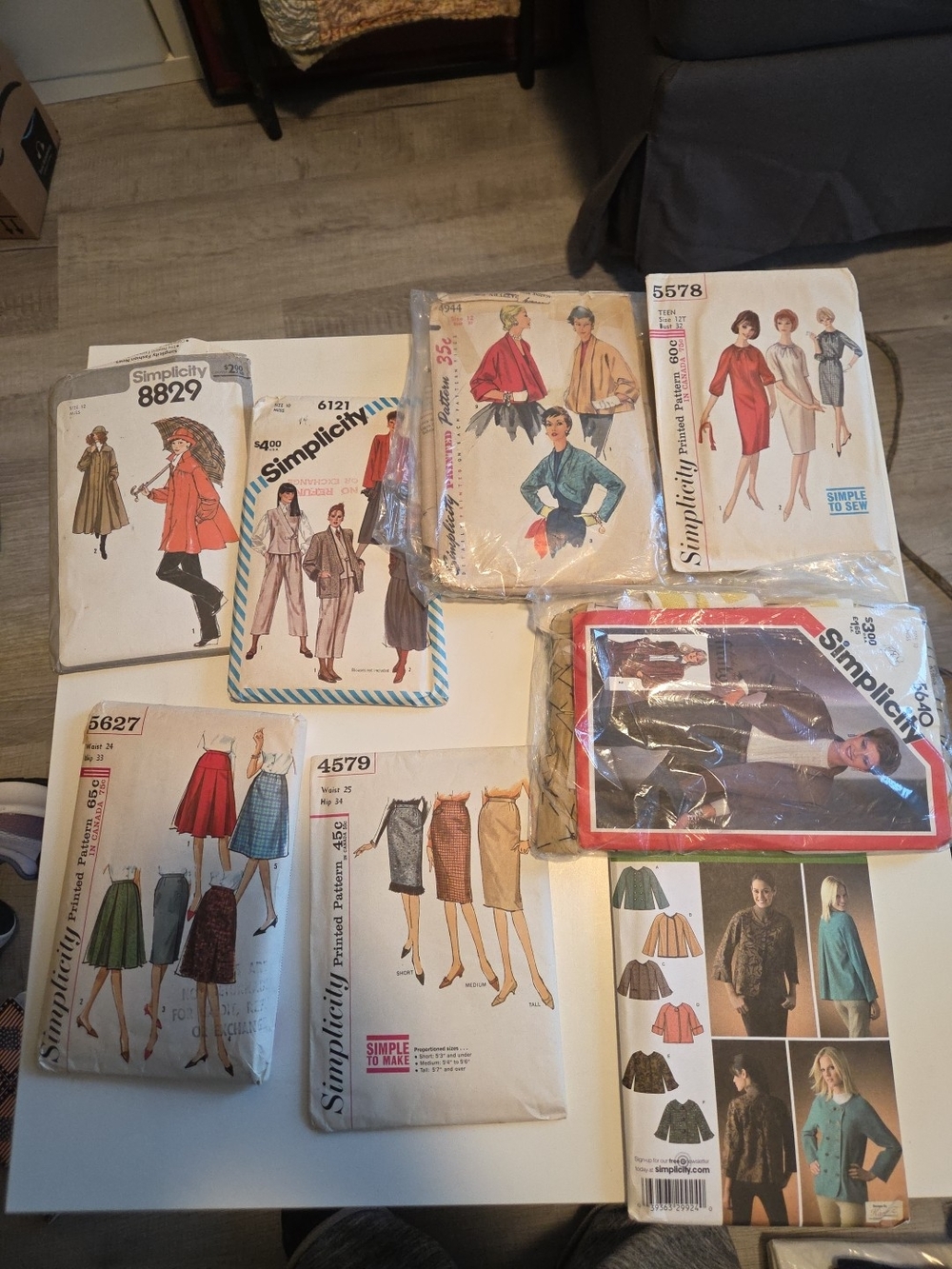 Vintage Simplicity Sewing Pattern Lot - Dresses, Skirts, Jackets - Multicolor